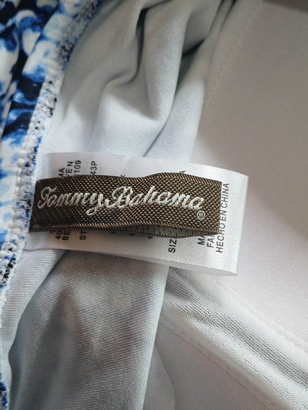 Tommy Bahama Shibori Splash Shirred Bandeau One Piece Swimsuit - 14 - Picture 6 of 7